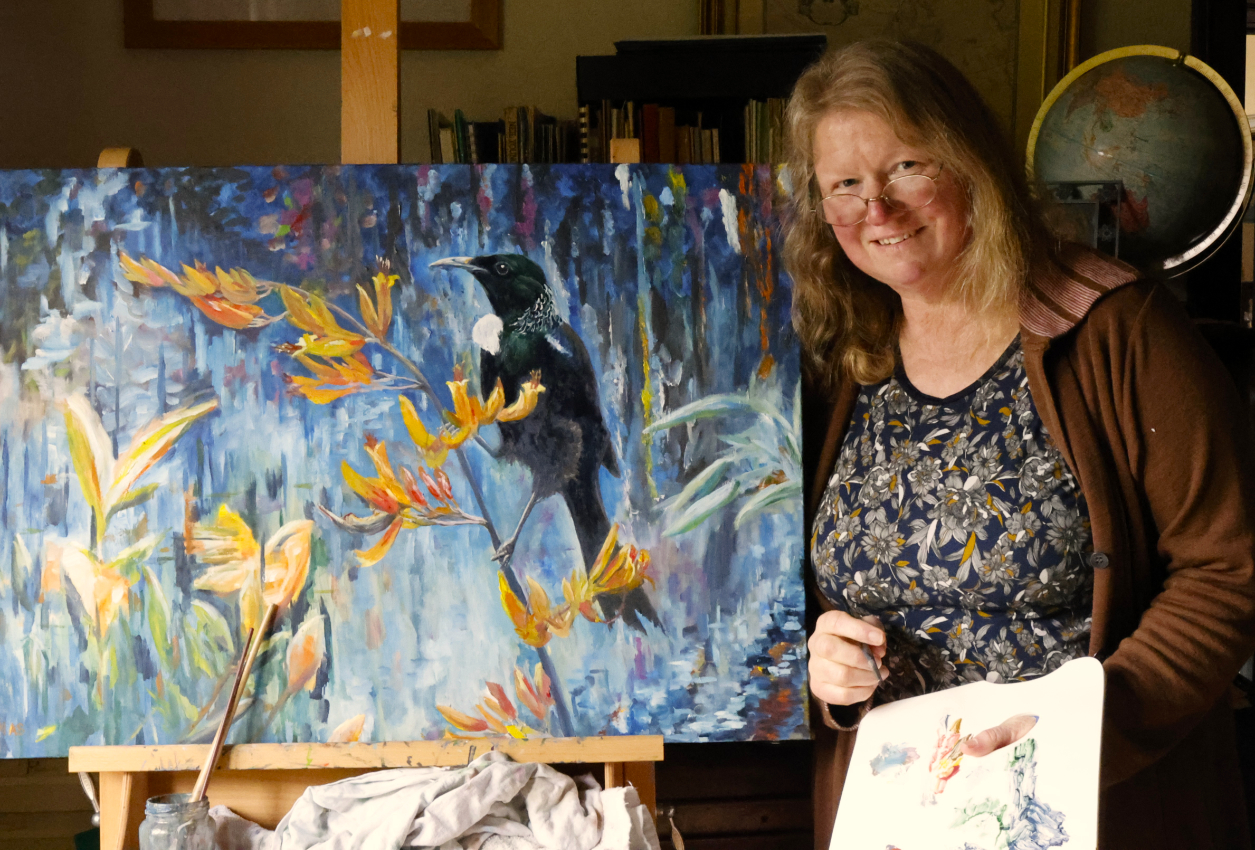 The Evening Tui painting by Louise Thomas